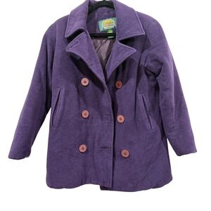 Cabelas For Women Purple Wool Blend Peacoat Jacket Size Small
